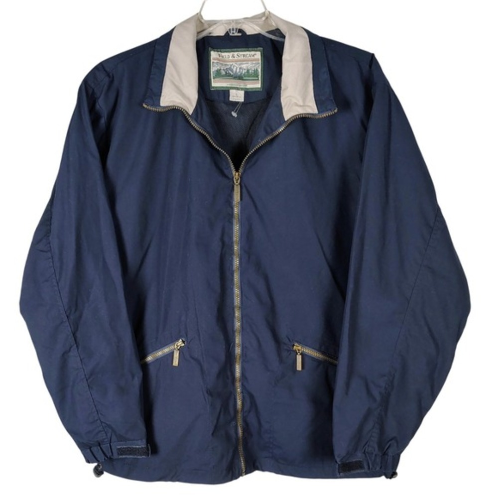 Field & Stream Mens Navy Blue Full Zip Windbreaker‎ Jacket Large outdoors